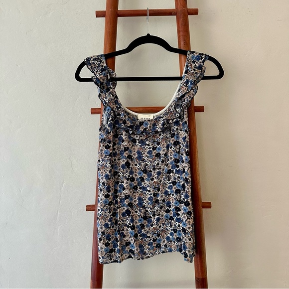 Sézane Donia Top - Blue Miniature Flowers (EUC, FR 34 / US 2) - Picture 3 of 10